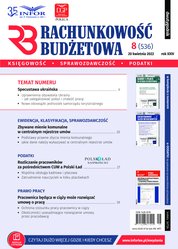 : Rachunkowość Budżetowa - e-wydanie – 8/2022