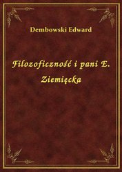 : Filozoficzność i pani E. Ziemięcka - ebook