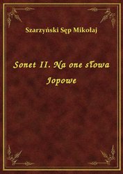 : Sonet II. Na one słowa Jopowe - ebook
